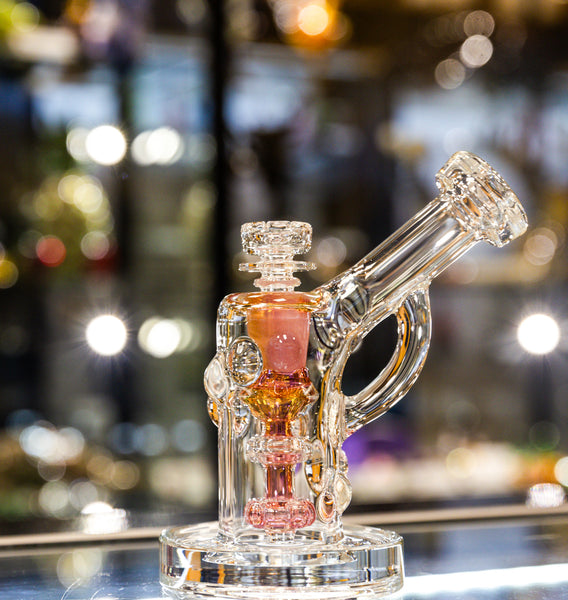 Quartz Castle - Fumed Worked Mini Bub W/ Opal