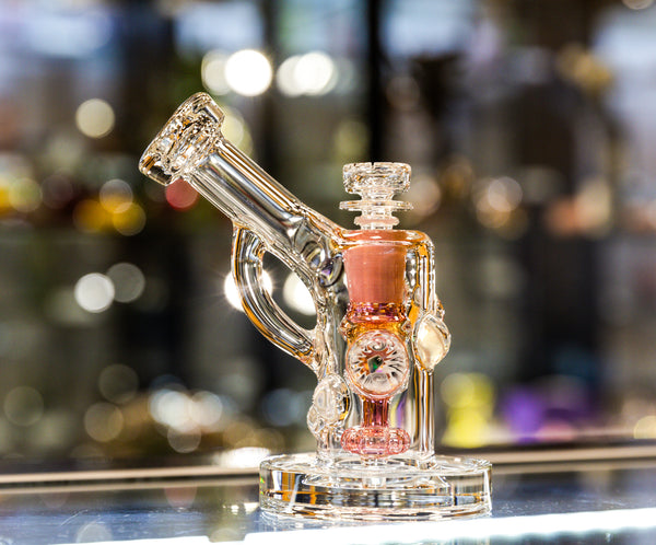 Quartz Castle - Fumed Worked Mini Bub W/ Opal