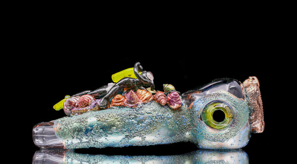 Cherry Glass "Scuba Scene" Dry pipe
